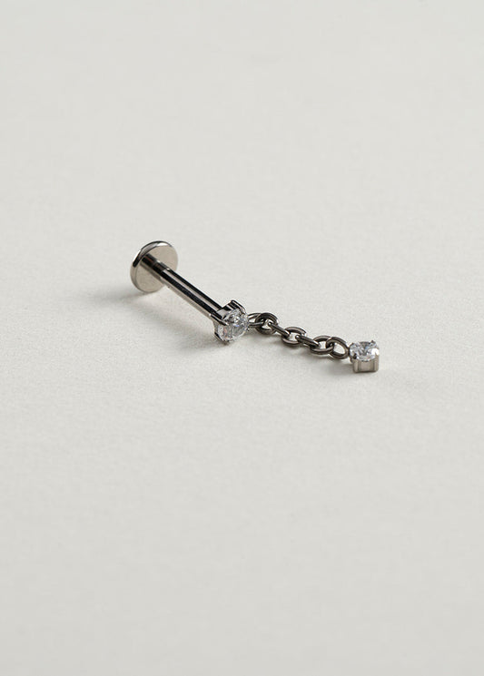 Stud Cadena de Cristal Duo