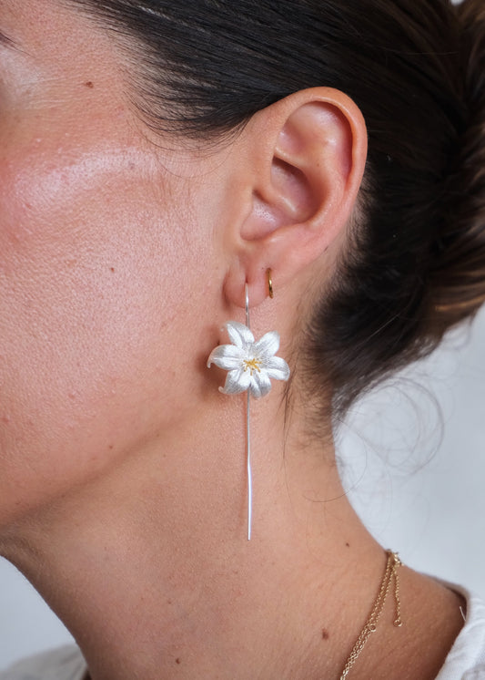 Aretes Flor de Plata