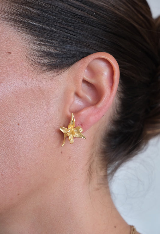 Aretes Flor Dorada