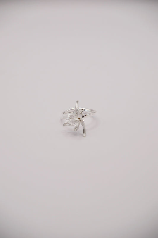Anillo Flor Esculpida Plata