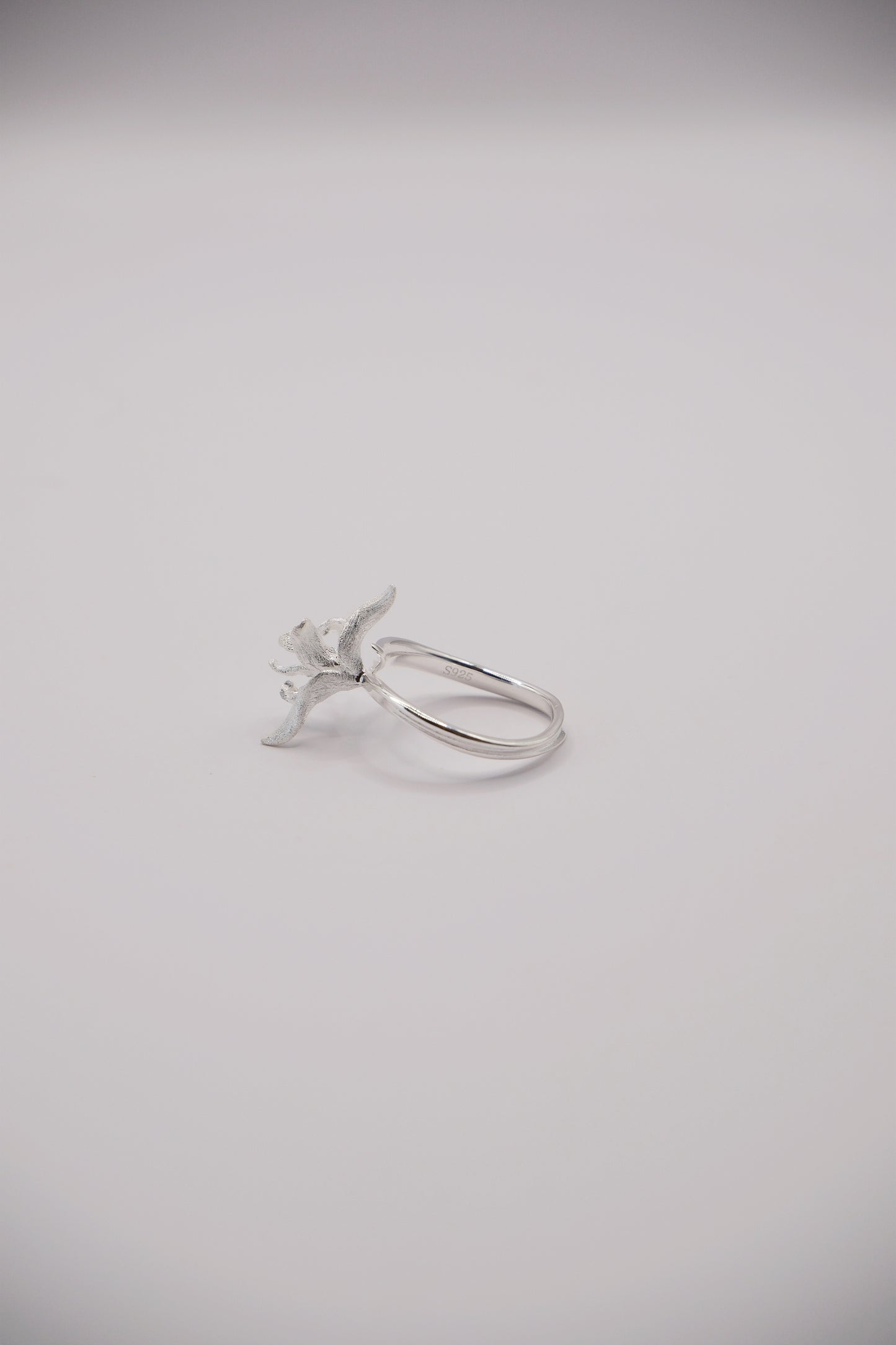 Anillo Flor Esculpida Plata