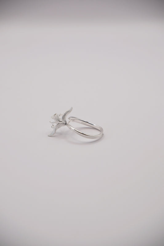 Anillo Flor Esculpida Plata