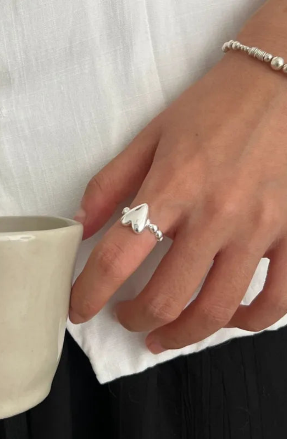 Anillo Corazón de Plata
