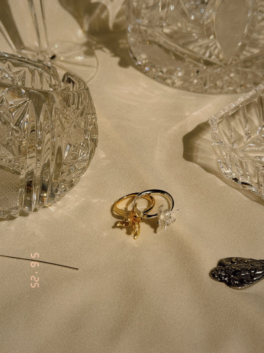 Anillo Flor Esculpida Plata