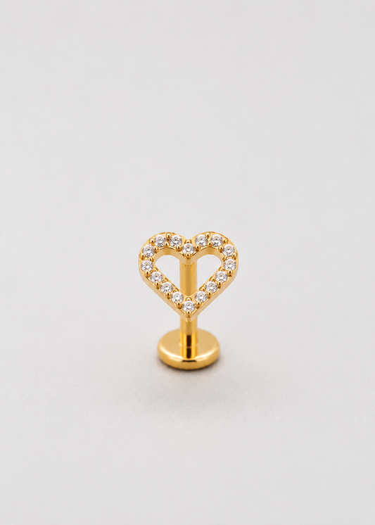 Stud Corazón Brillo