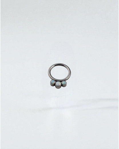 Clicker Ring Opalo Blanco