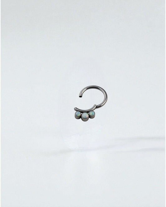 Clicker Ring Opalo Blanco