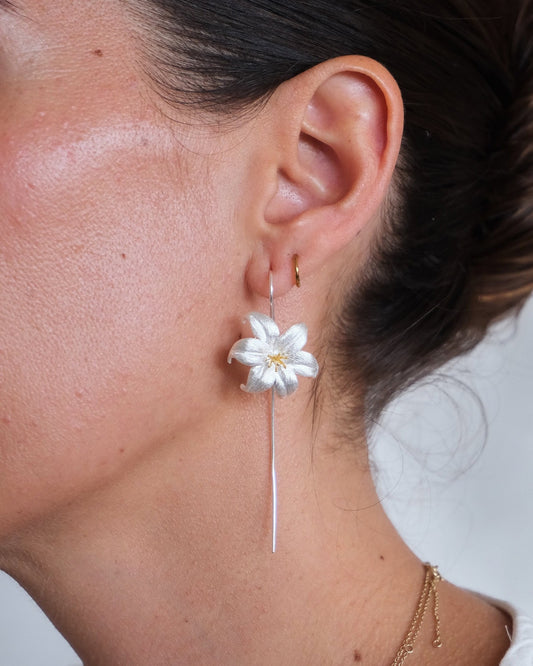 Aretes Flor de Plata