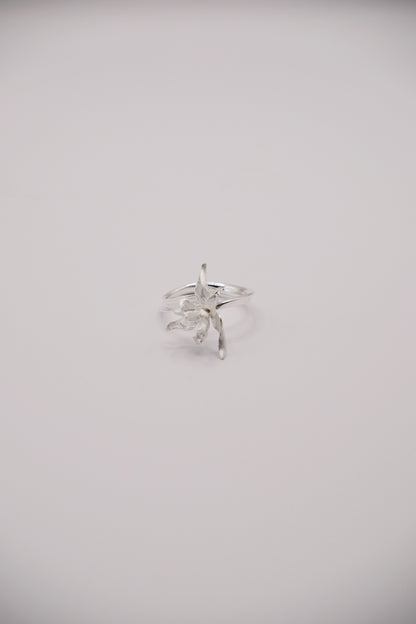 Anillo Flor Esculpida Plata