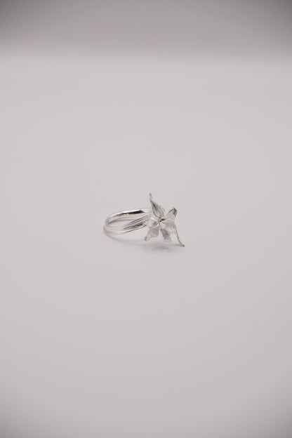 Anillo Flor Esculpida Plata