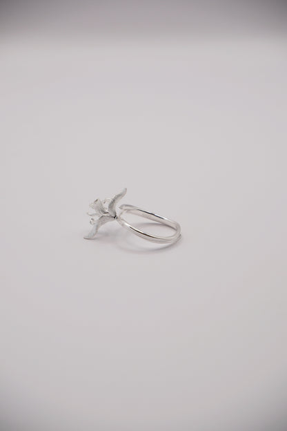 Anillo Flor Esculpida Plata