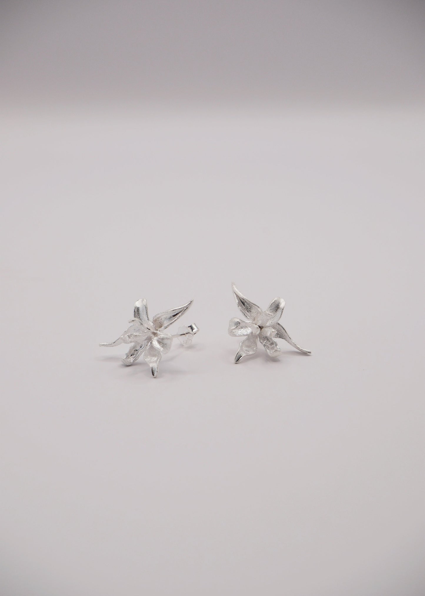 Aretes Flor Plateada