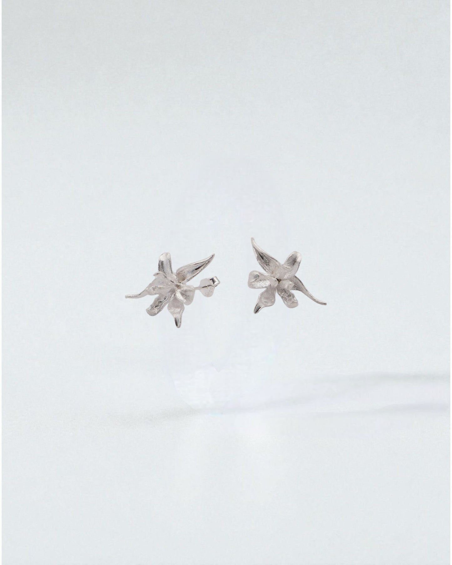 Aretes Flor Plateada