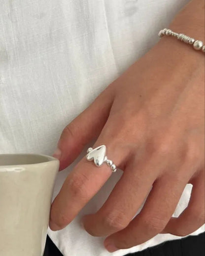 Anillo Corazón de Plata