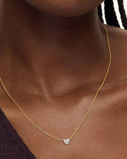 Collar corazón brillante