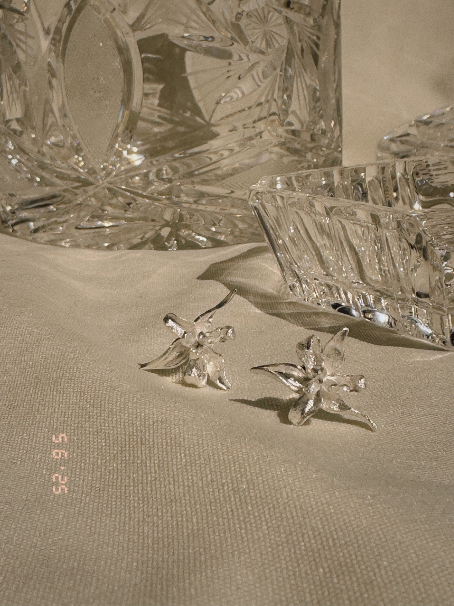 Aretes Flor Plateada