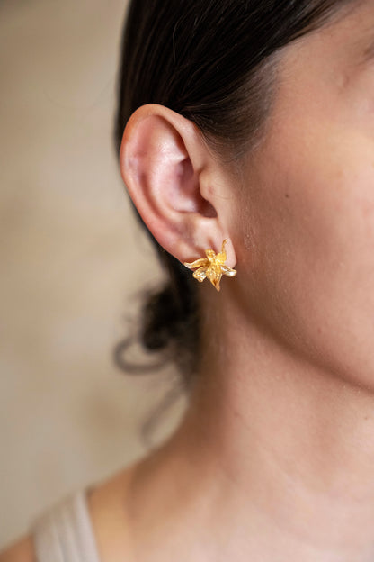 Aretes Flor Dorada