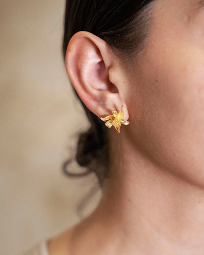 Aretes Flor Dorada